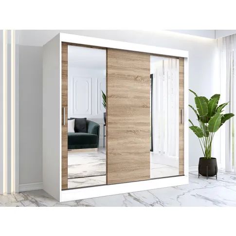 Aranżacja z szafą przesuwną biały dąb sonoma Lenora 6X