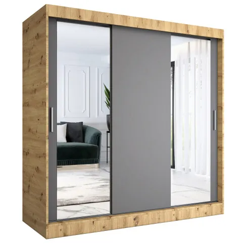 Szafa przesuwna dąb artisan artisan 200 cm Lenora 6X