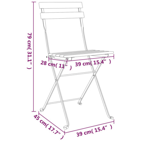Wymiary krzesła ogrodowego z zestawu Tivos