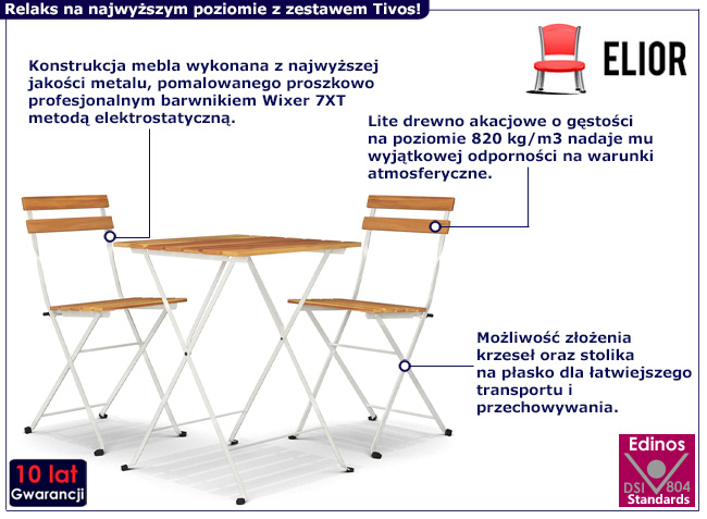 Minimalistyczny zestaw ogrodowy Tivos