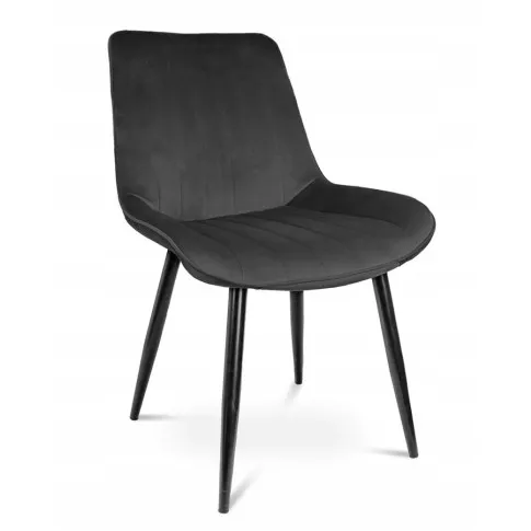 Czarne krzesło welurowe Agno