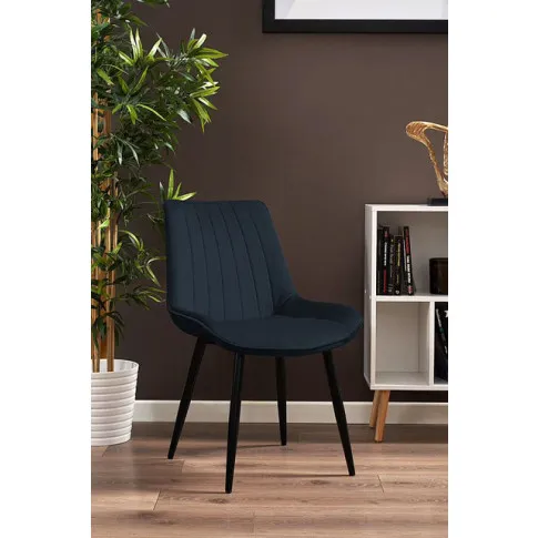 Czarne tapicerowane krzesło Agno