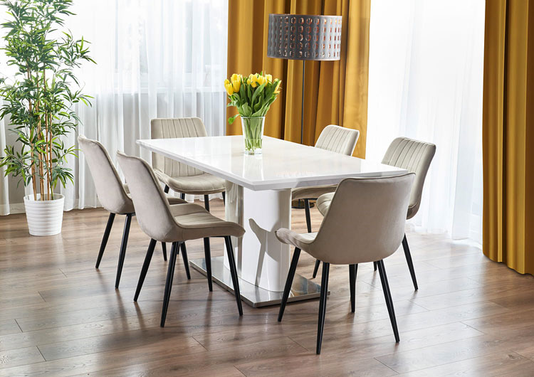 Beżowe krzesło tapicerowane Caviro