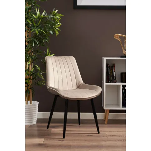 Beżowe tapicerowane krzesło Agno