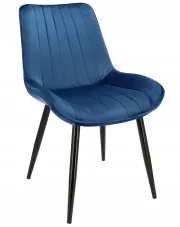 Granatowe welurowe krzesło do pokoju - Caviro w sklepie Edinos.pl