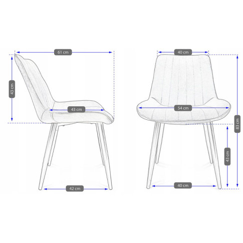 Wymiary krzesła Agno