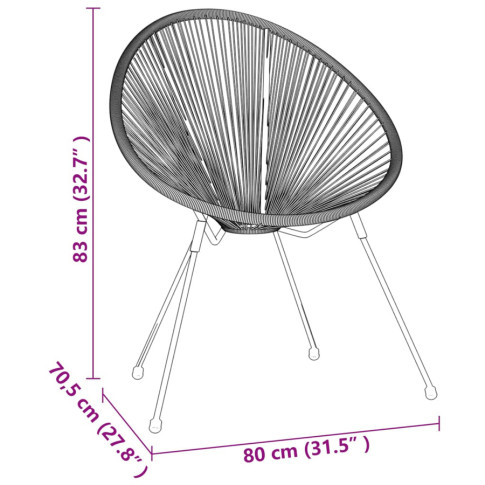 Wymiary krzesła ogrodowego z zestawu Xenos