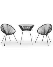 Dwa krzesła i okrągły stolik w zestawie ogrodowym - Xenos w sklepie Edinos.pl