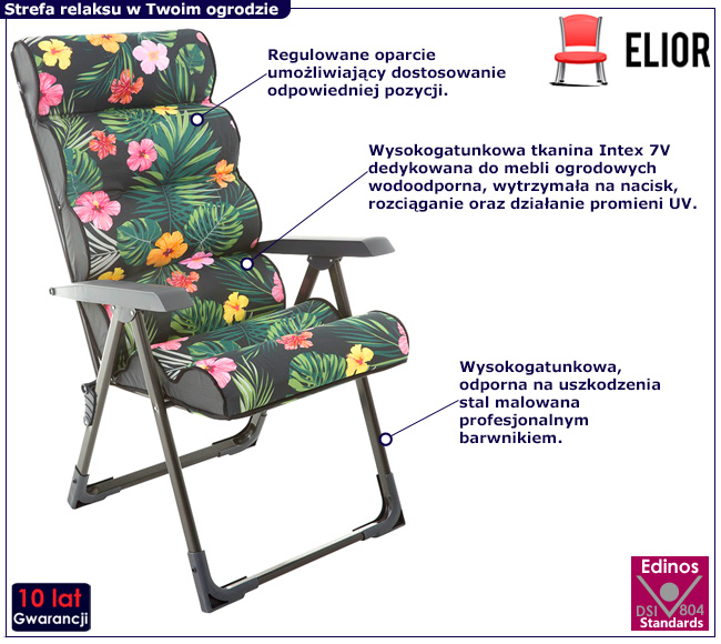 Kolorowy leżak ogrodowy Tevo