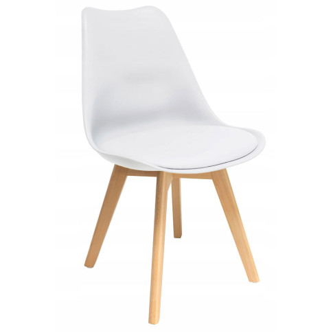 Białe skandynawskie krzesło Aklo
