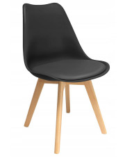 Czarne krzesło na drewnianych nóżkach - Aklo w sklepie Edinos.pl