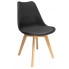 Czarne krzesło na drewnianych nóżkach - Aklo