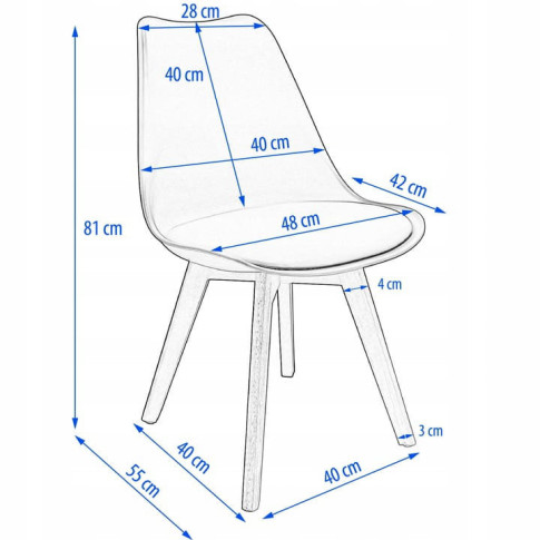 Wymiary krzesła Aklo