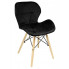 Czarne welurowe krzesło skandynawskie - Cero