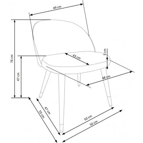 Szczegółowe zdjęcie nr 5 produktu Krzesło tapicerowane Noxin - popielate