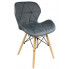 Szare welurowe krzesło w stylu skandynawskim - Cero