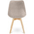 beżowe krzesło drewniane tapicerowane kuchenne Umos