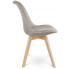 beżowe krzesło tapicerowane z poduszka skandynawskie Umos