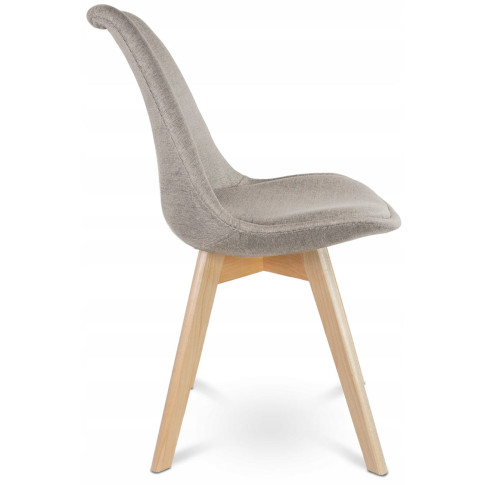 beżowe krzesło tapicerowane z poduszka skandynawskie Umos