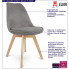 Infografika szarego krzesła tapicerowanego skandynawskiego Umos