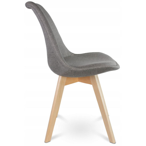 szare krzesło tapicerowane drewniane Umos