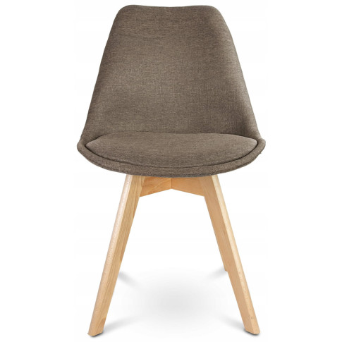 brązowe drewniane krzesło tapicerowane Umos