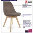 Infografika brązowego krzesła tapicerowanego skandynawskiego Umos