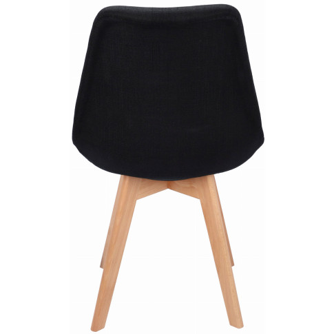 czarne drewniane tapicerowane krzesło do jadalni skandynawskiej Umos