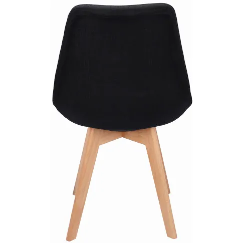 czarne drewniane tapicerowane krzesło do jadalni skandynawskiej Umos