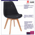 Infografika czarnego krzesła tapicerowanego skandynawskiego Umos