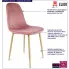 Infografika różowego krzesła welurowego z pikowanym tyłem Liam