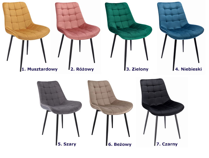 Pikowane krzesło welwetowe Plando