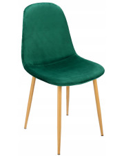 Zielone krzesło welurowe pikowane do jadalni - Liam w sklepie Edinos.pl