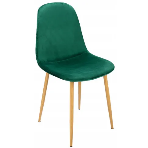 zielone aksamitne krzesło tapicerowane metalowe Liam