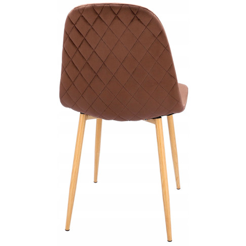 brązowe krzesło tapicerowane kuchenne pikowane Liam