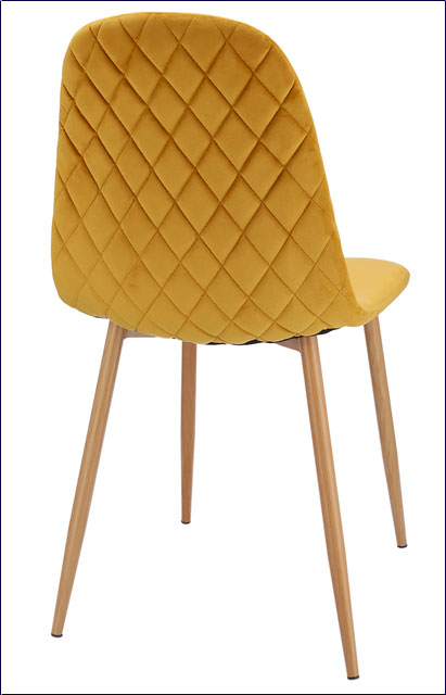 Żółte krzesło welurowe z pikowanym tyłem Liam