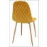 musztardowe metalowe tapicerowane krzesło do jadalni Liam