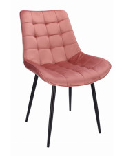 Różowe nowoczesne krzesło welurowe - Amos w sklepie Edinos.pl