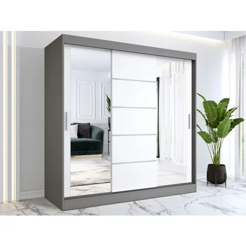 Aranżacja z szafą przesuwną antracyt biały Felix 6X