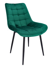 Zielone krzesło z welurową tapicerką - Amos w sklepie Edinos.pl