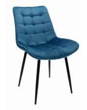 Niebieskie pikowane krzesło do pokoju - Amos w sklepie Edinos.pl