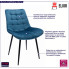 Niebieskie pikowane krzesło Amos