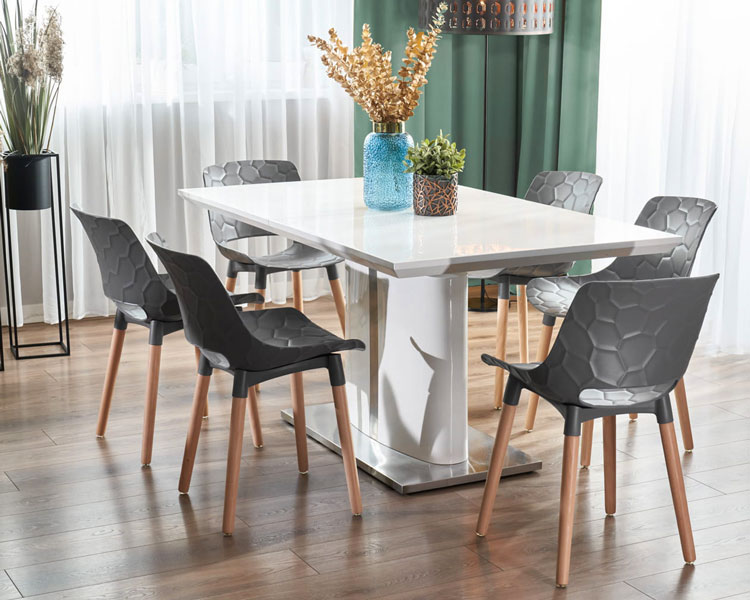 Nowoczesna jadania z krzesłem szarym Rivea