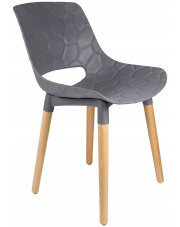 Szare nowoczesne krzesło z tłoczonym siedziskiem - Erol w sklepie Edinos.pl