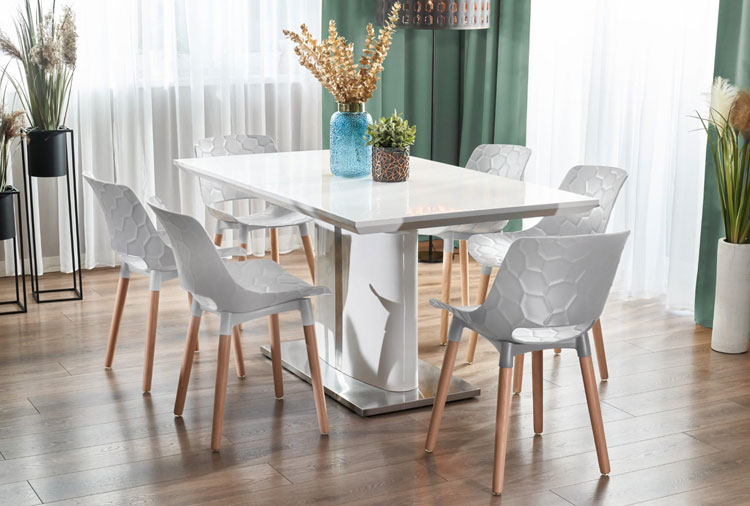 Nowoczesna jadania z białym krzesłem Rivea