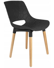 Czarne krzesło kuchenne z bukowymi nogami - Erol w sklepie Edinos.pl