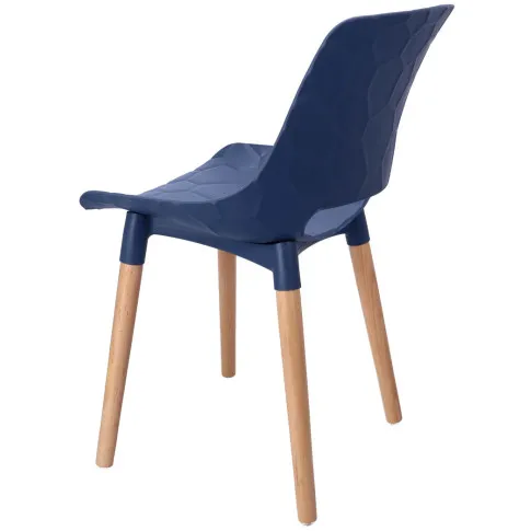 granatowe krzesło kuchenne na drewnianych nogach Erol