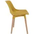 musztardowe krzesło kuchenne z tłoczonym siedziskiem Erol