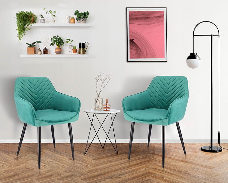 Zielone krzesło z podłokietnikami Safiano