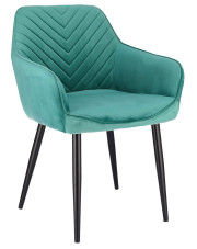 Zielone welurowe krzesło fotelowe - Erfo w sklepie Edinos.pl